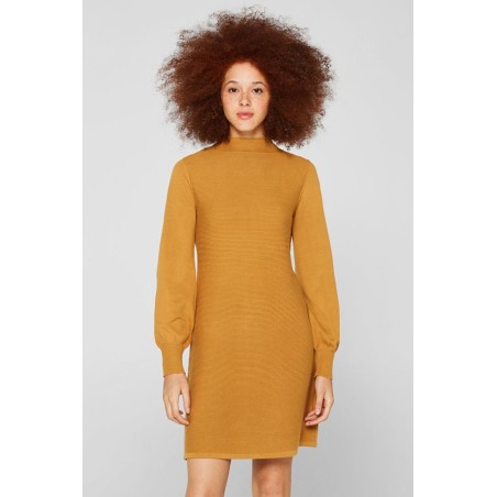 Robe-Pull à Manches Ballon 100 % Coton | Femme Élégante
