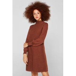 Robe-Pull à Manches Ballon 100 % Coton | Femme Élégante