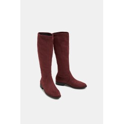Bottes Stretch Femme Aspect Daim | Chaussures Élégantes