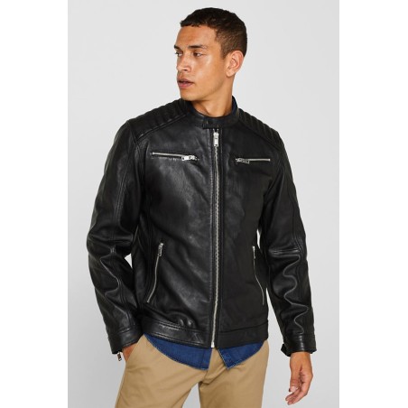 Veste Style Motard en Cuir Nappa Homme | Blouson Élégant
