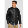 Veste Style Motard en Cuir Nappa Homme | Blouson Élégant