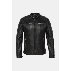 Veste Style Motard en Cuir Nappa Homme | Blouson Élégant